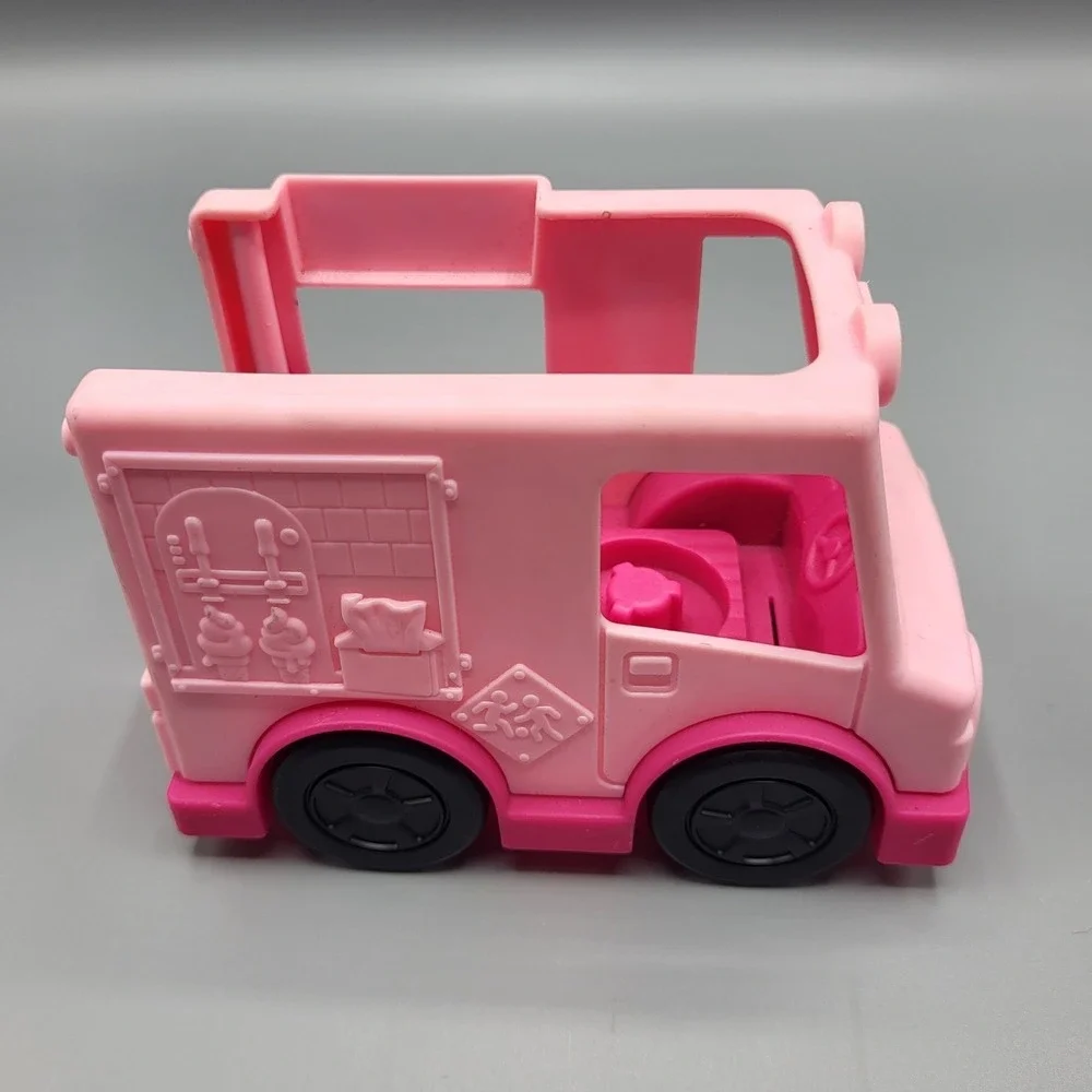 Fisher-Price Little People Barbie Ice Cream Truck Toy Pink Delivery Vehicle